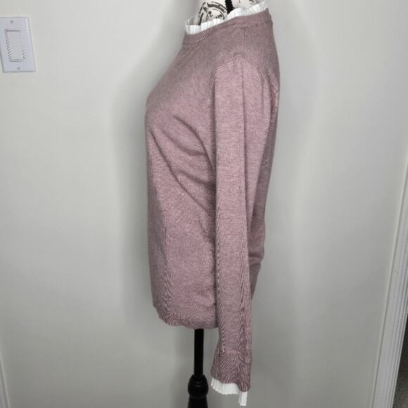 MILANO Womens Rose Pink Longsleeve Blousey Sweater Keyhole Back Closure Size M - Picture 2 of 8